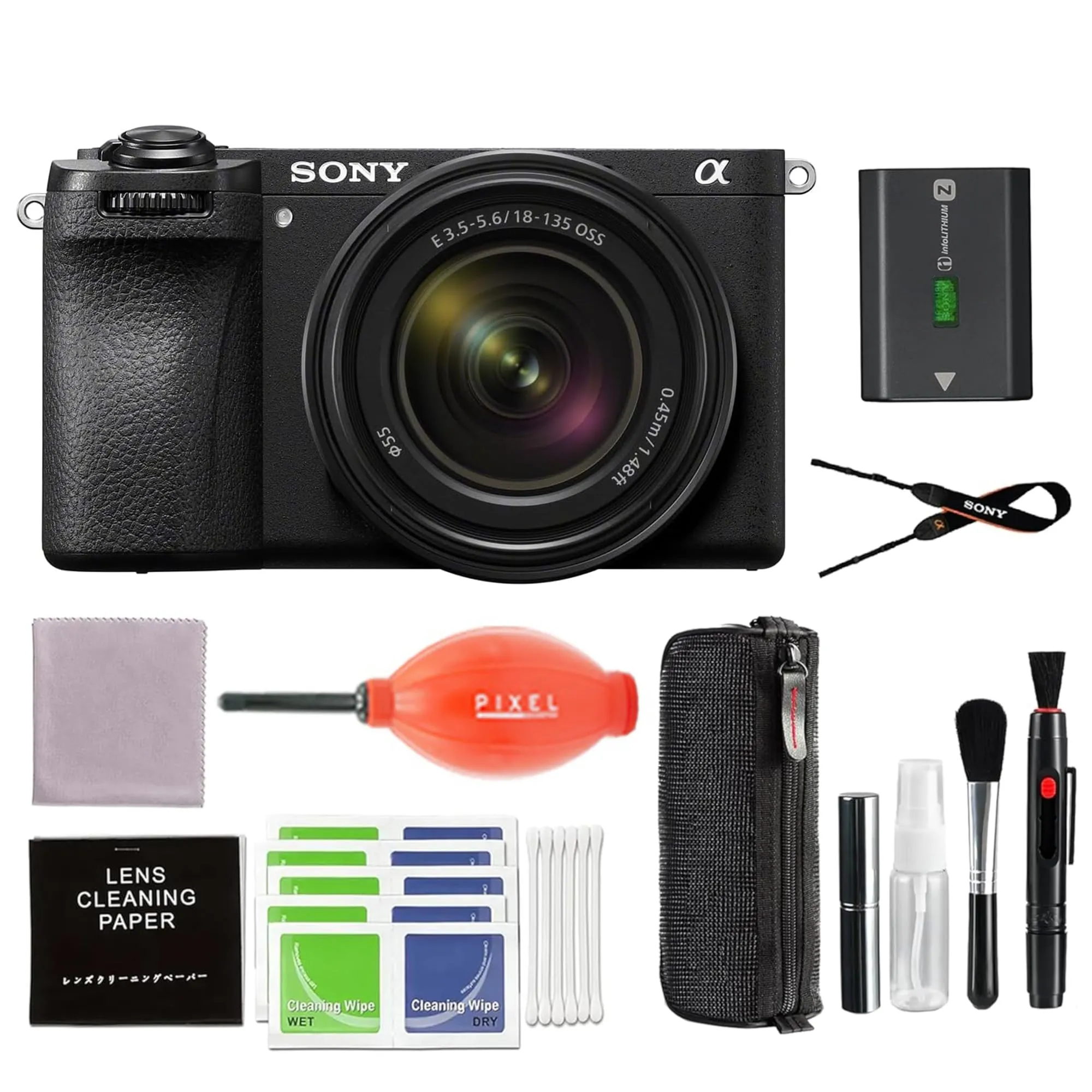 Sony Alpha a6700 Mirrorless Camera Bundle with 18-135mm Lens & Pixel Accessories