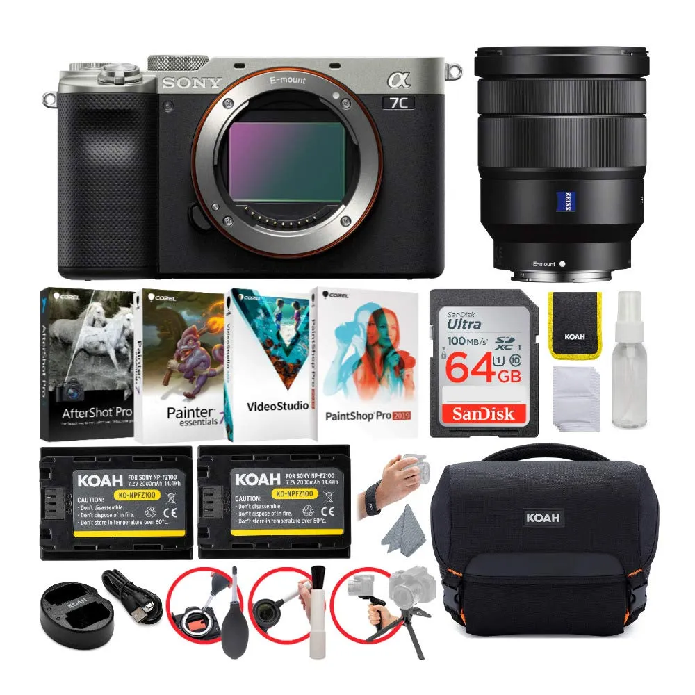 Sony Alpha a7C Full-Frame Compact Mirrorless Camera Bundle with 16-35mm Lens (Silver)