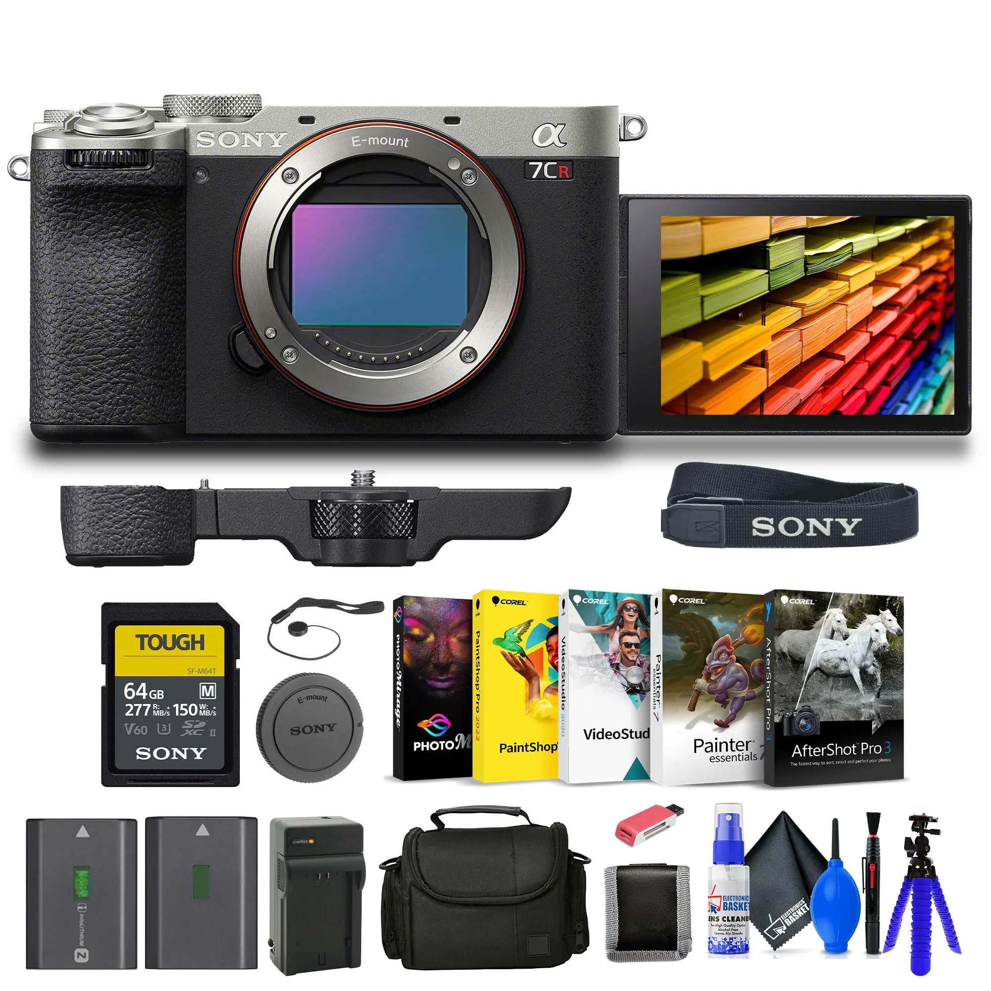 Sony Alpha a7CR Full-Frame Compact Mirrorless Camera Silver Bundle with Accessories