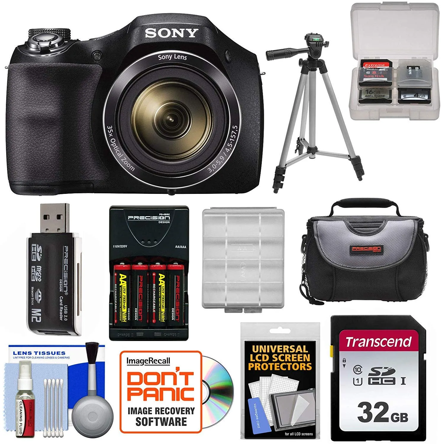 Sony Cyber-Shot DSC-H300 Camera Kit with 32GB Card, Tripod, Case, Batteries & Charger