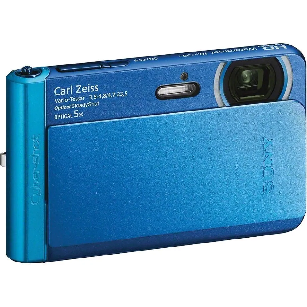 Sony Cyber-Shot Waterproof Digital Camera TX30 - 18.2MP, 1080/60i, Blue, Certified Refurbished