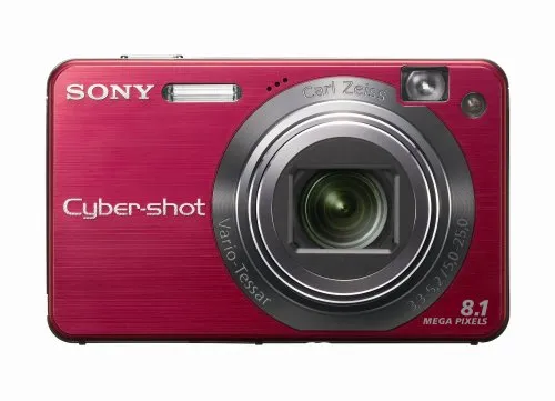 Sony Cybershot DSCW150/R 8.1MP Digital Camera, Red, 5x Optical Zoom, Face Detection Technology