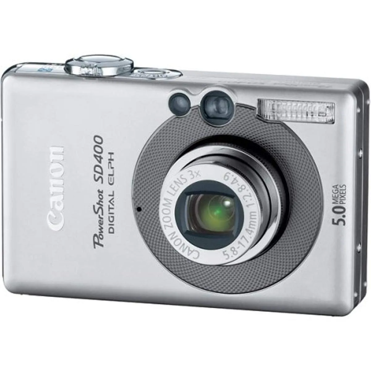 USED Canon Powershot SD400 Camera, 5MP, 3x Optical Zoom, 2-Inch LCD, Ultra-Compact Design